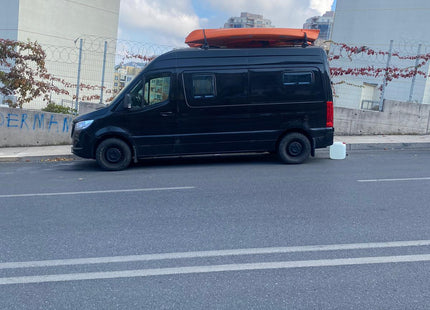 H1 Ladder Roof Rack For 2018- On Sprinter Low Roof (144 WB) Roof Rack Silver