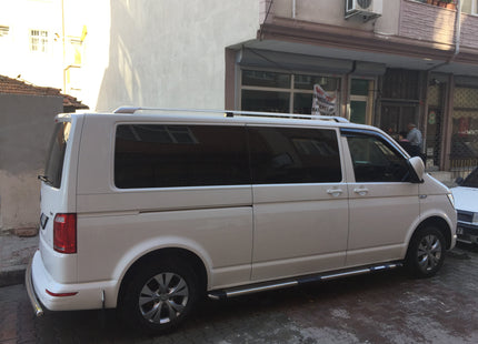 For Volkswagen Transporter T5 2003-2015 LWB Roof Rails and Roof Rack Cross Bar Black