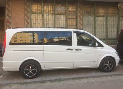 For Mercedes Vito W638 Roof Side Rails Alu MWB 1996-2003 Silver