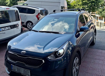 For Kia Niro 2017-Up Roof Rack Cross Bars Flush Rail Alu Black