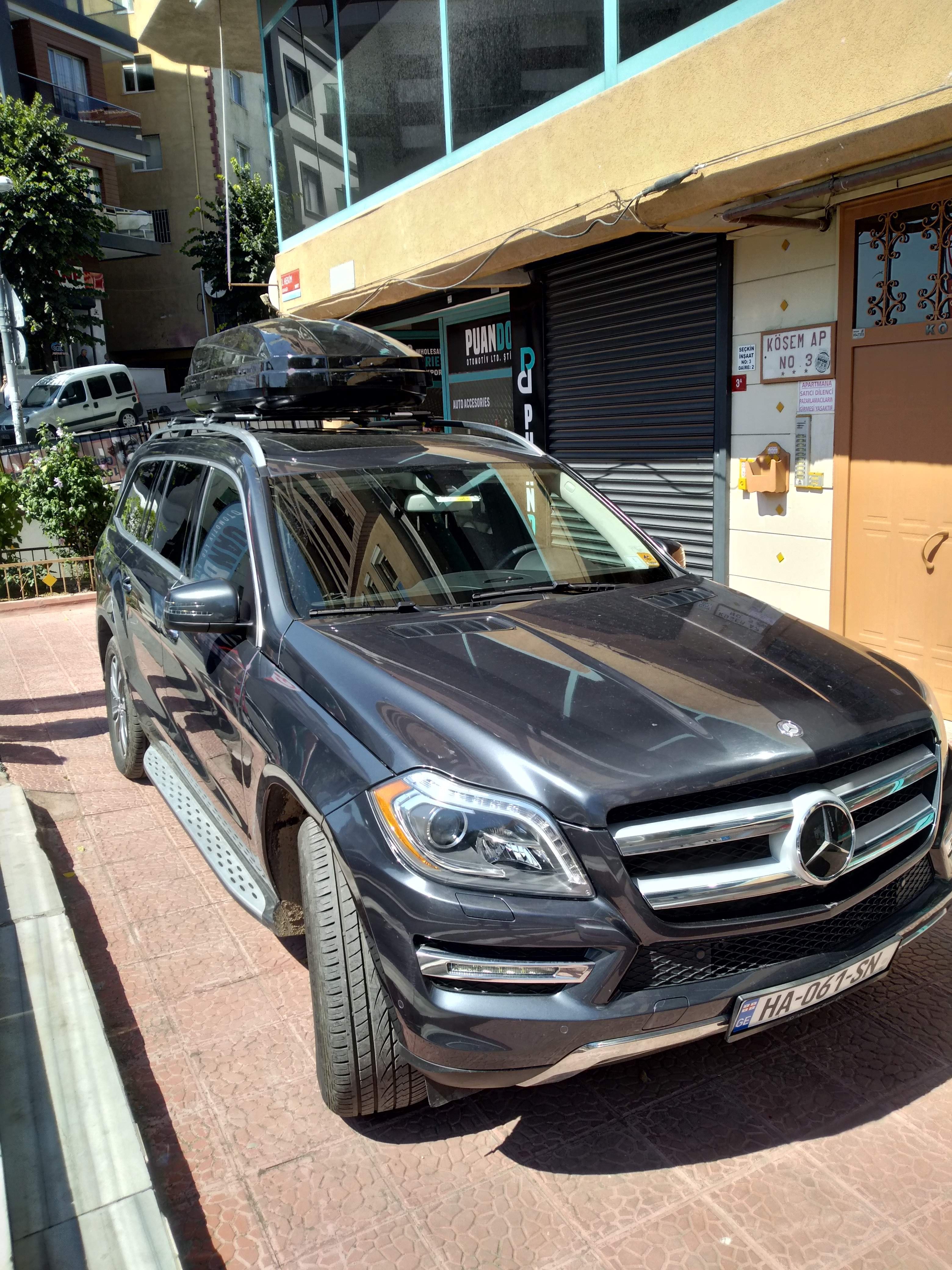 For Mercedes GLS/GL (X166) 2012-19 Roof Rack Cross Bars Raised Rail Alu Silver