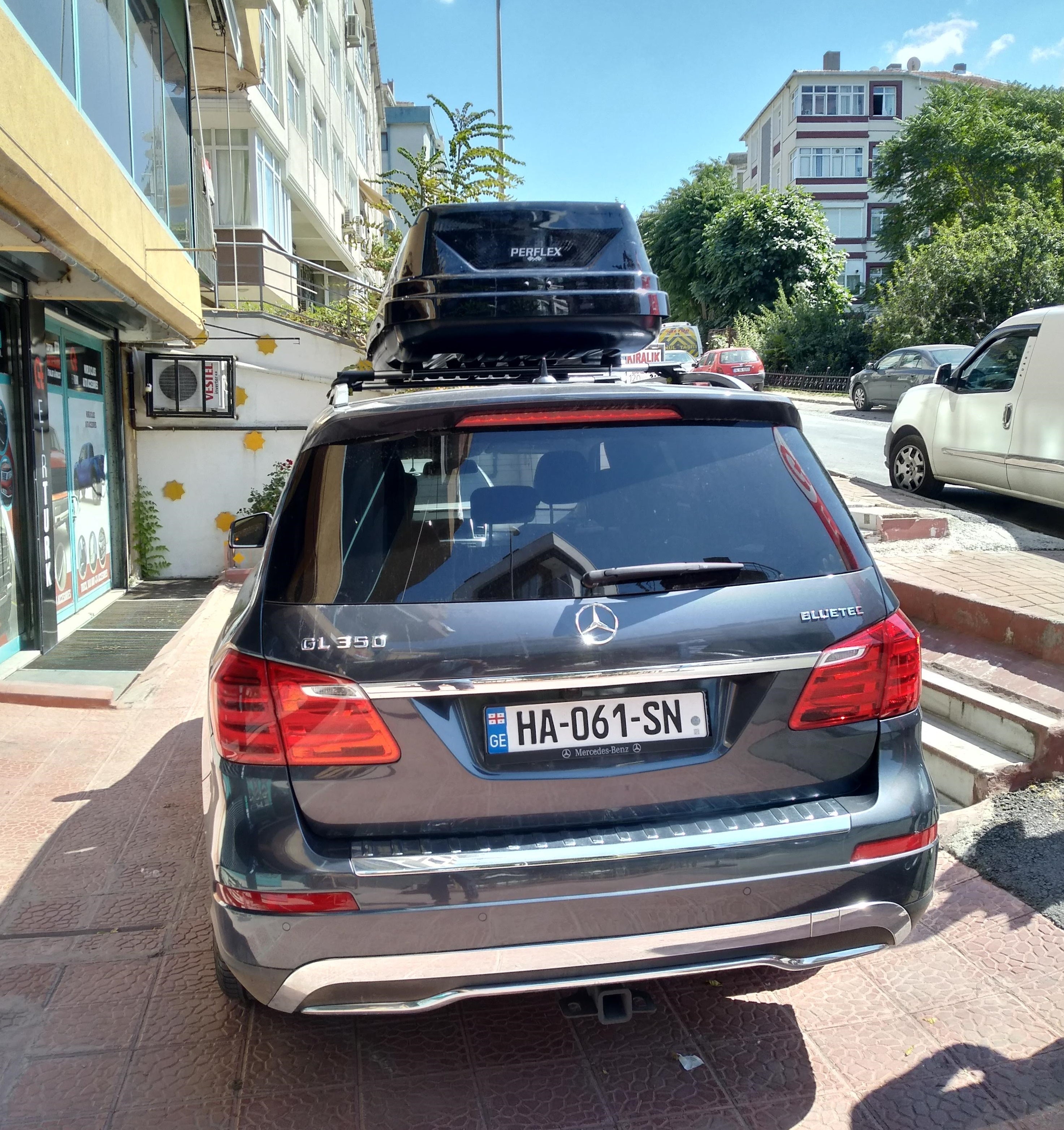 For Mercedes GLS/GL (X166) 2012-19 Roof Rack Cross Bars Raised Rail Alu Silver