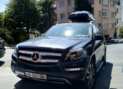 For Mercedes GLS/GL (X166) 2012-19 Roof Rack Cross Bars Raised Rail Alu Black