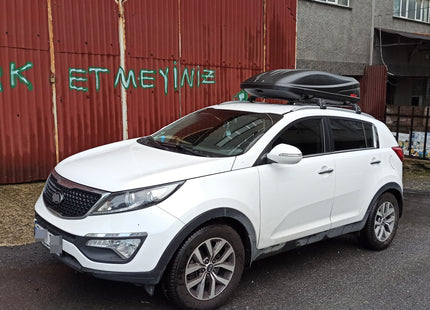 For Kia Sportage 2010-2016 Roof Rack Cross Bars Flush Rail Alu Black