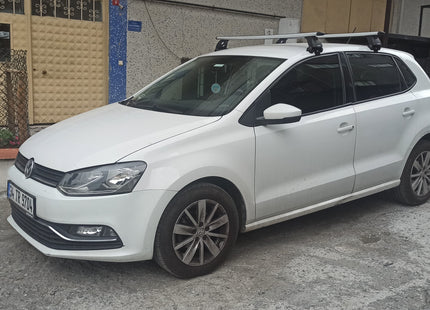 For Volkswagen Polo 5D 2009-2014 Roof Rack Cross Bar Metal Bracket Normal Roof Alu Black