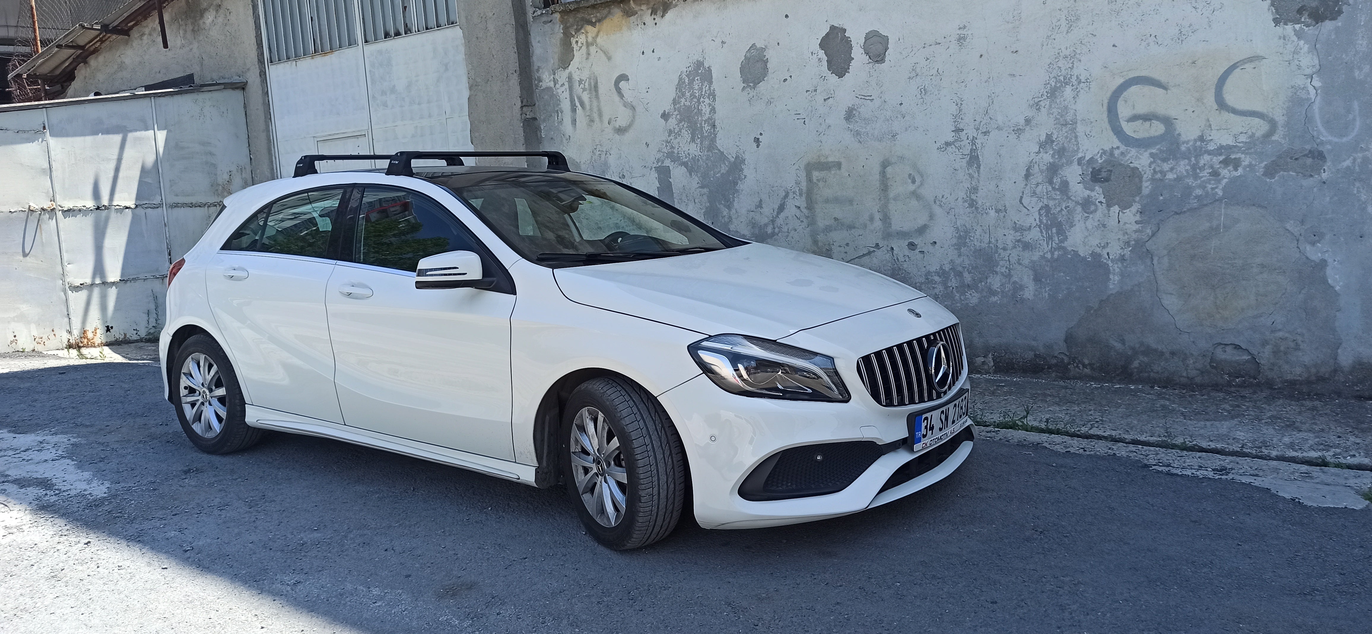 For Mercedes Benz A HB W177 2018-Up Roof Rack Cross Bars Fix Point Alu Silver