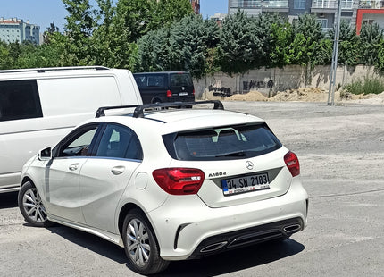 For Mercedes Benz A HB W177 2018-Up Roof Rack Cross Bars Fix Point Alu Silver