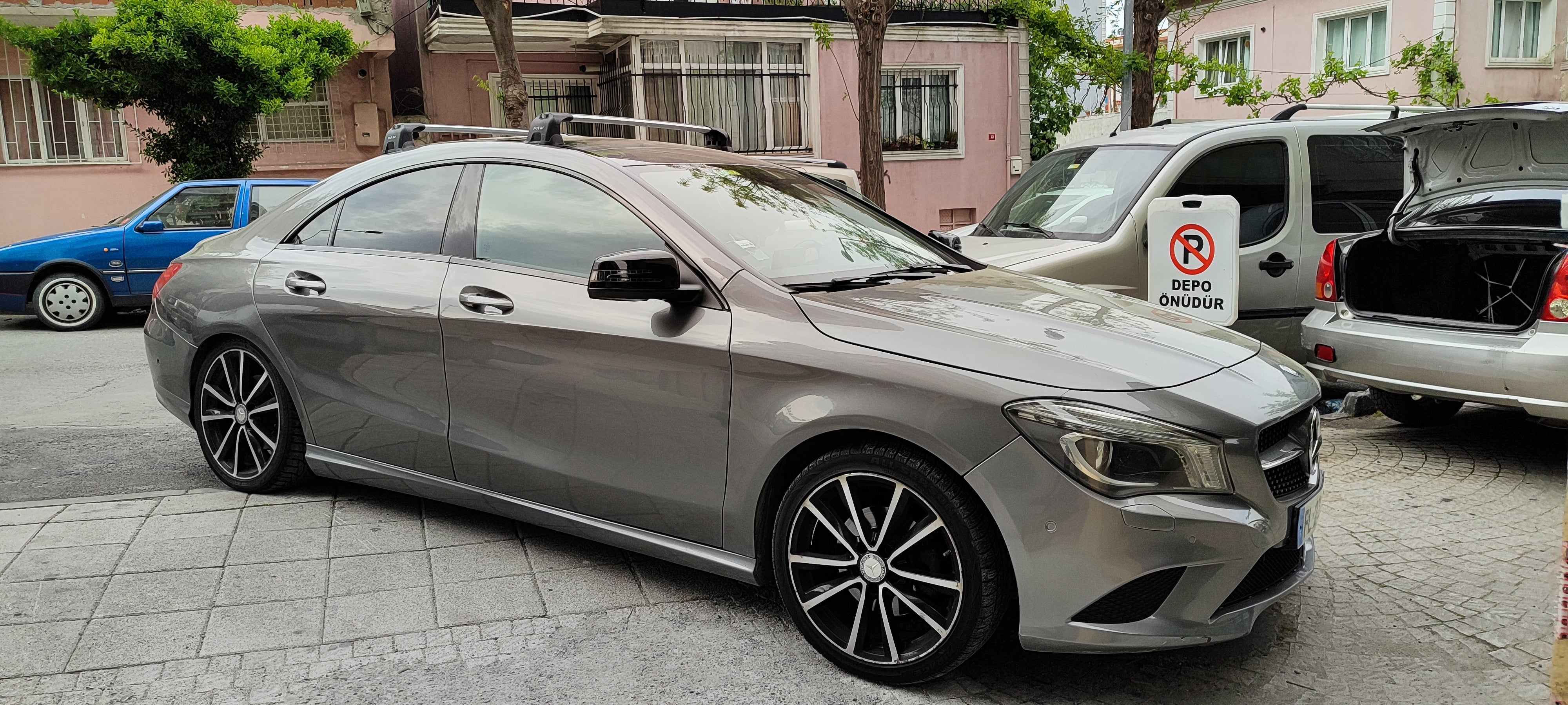 For Mercedes Benz CLA C117 2014-2020 Roof Rack Cross Bars Fix Point Alu Silver