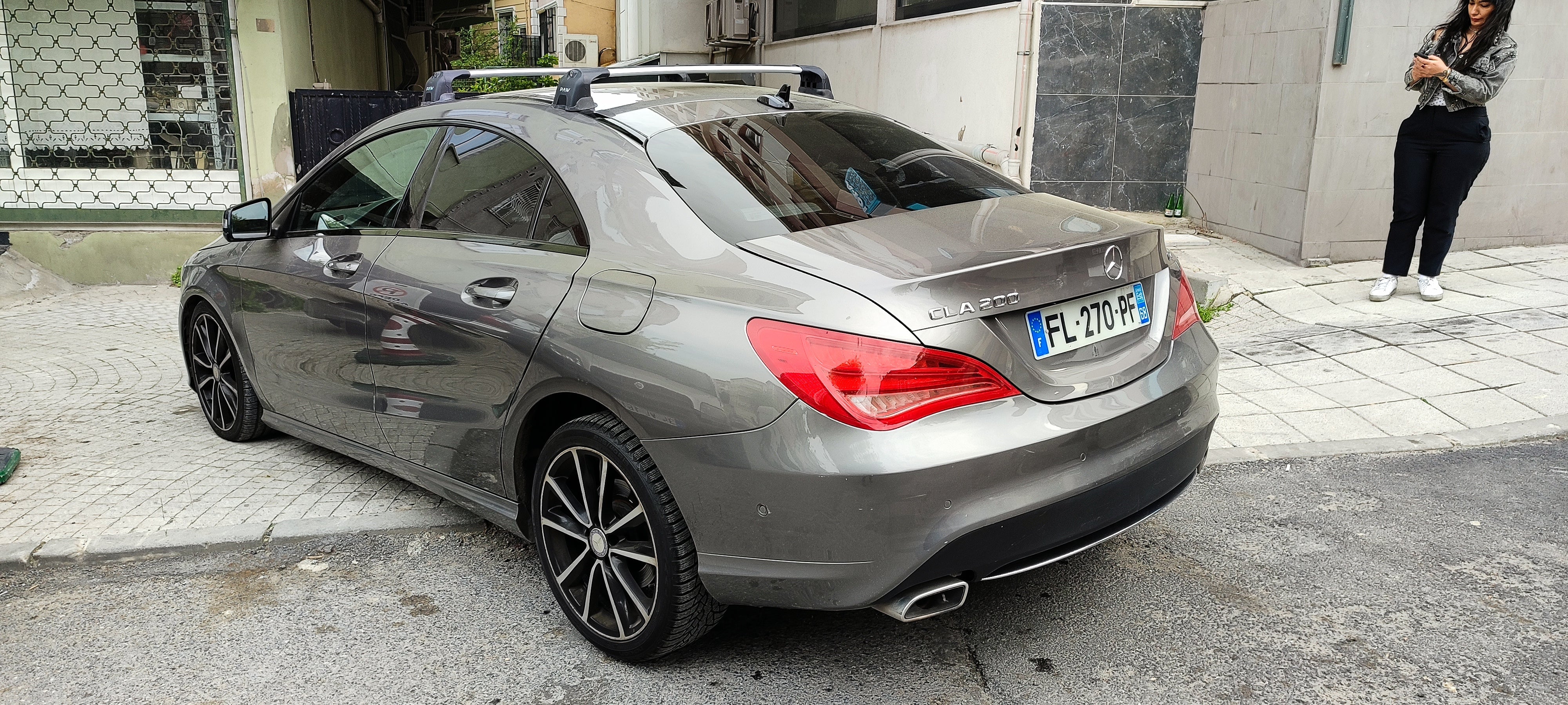 For Mercedes Benz CLA C117 2014-2020 Roof Rack Cross Bars Fix Point Alu Silver