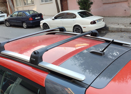 For Kia Stonic (2018-2025) Roof Rack Cross Bars Raised Rail, Black