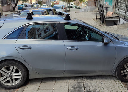 For KIA Ceed 2018-Up Roof Rack Cross Bars Fix Point Alu Black