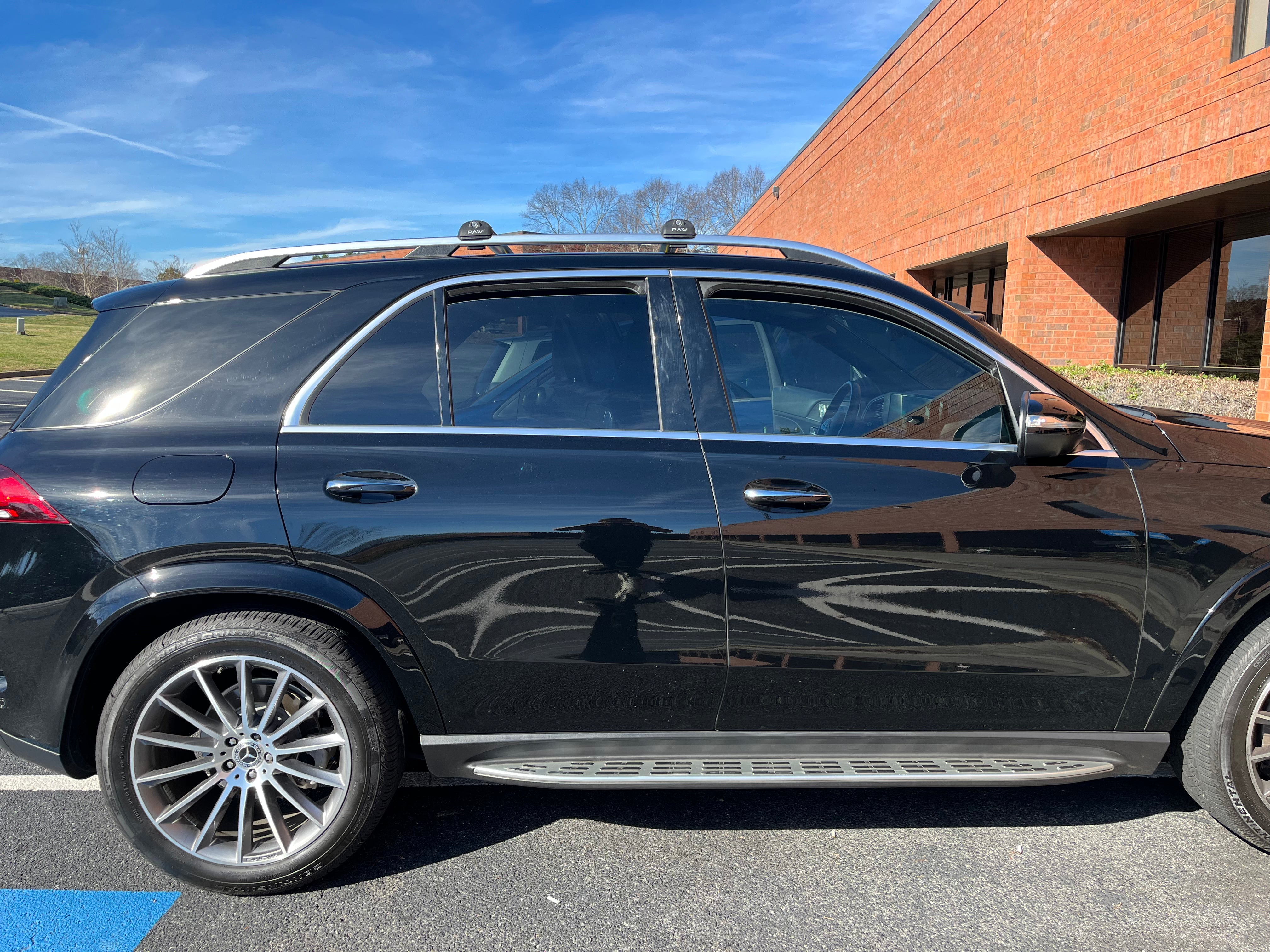 For Mercedes GLE (W167)(V167) 2019-Up Roof Rack Cross Bars Raised Rail Alu Silver