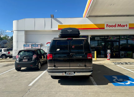 For Dodge/Ram Van 1998-03 Cross Bars Rain Gutter Alu Black