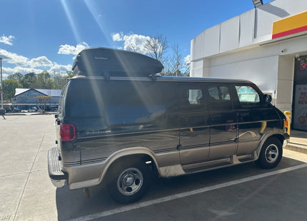 For Dodge/Ram Van 1998-03 Cross Bars Rain Gutter Alu Black