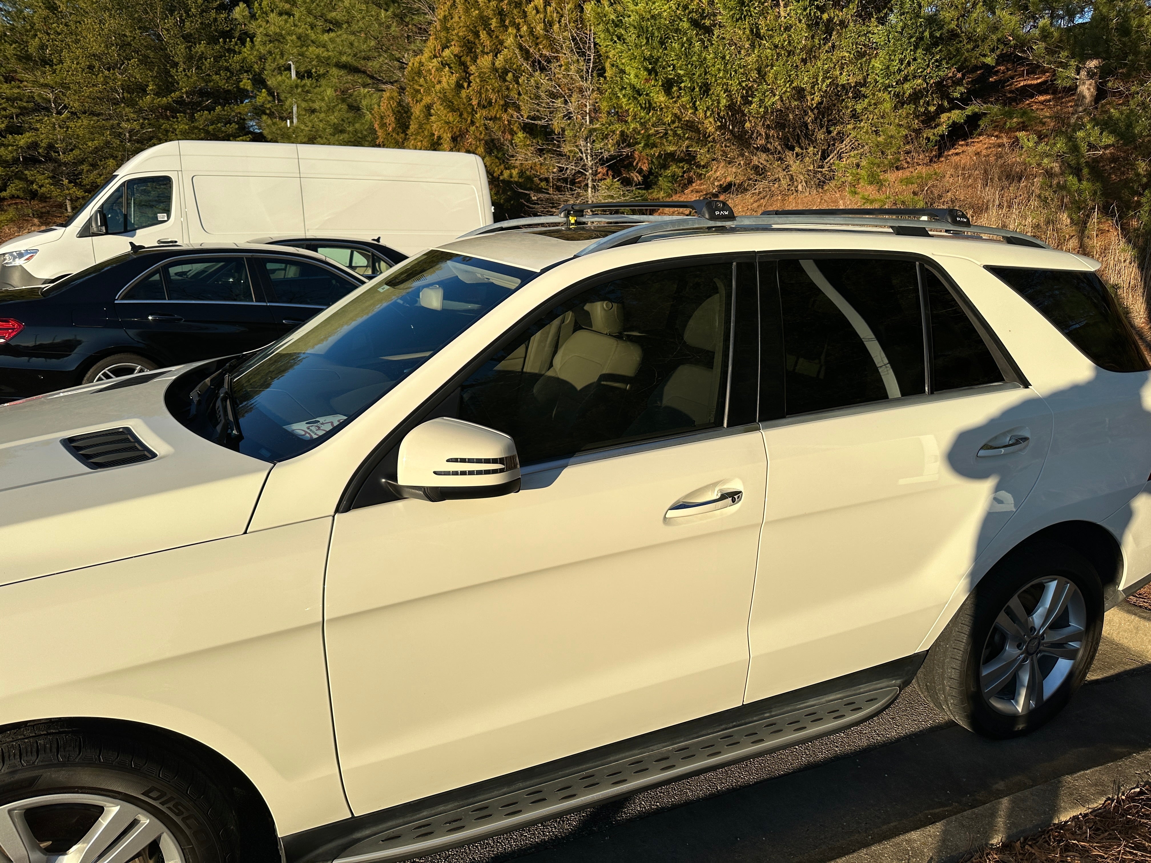 For Mercedes GLE/MLE (W166) 2011-19 Roof Rack Cross Bars Raised Rail Alu Silver