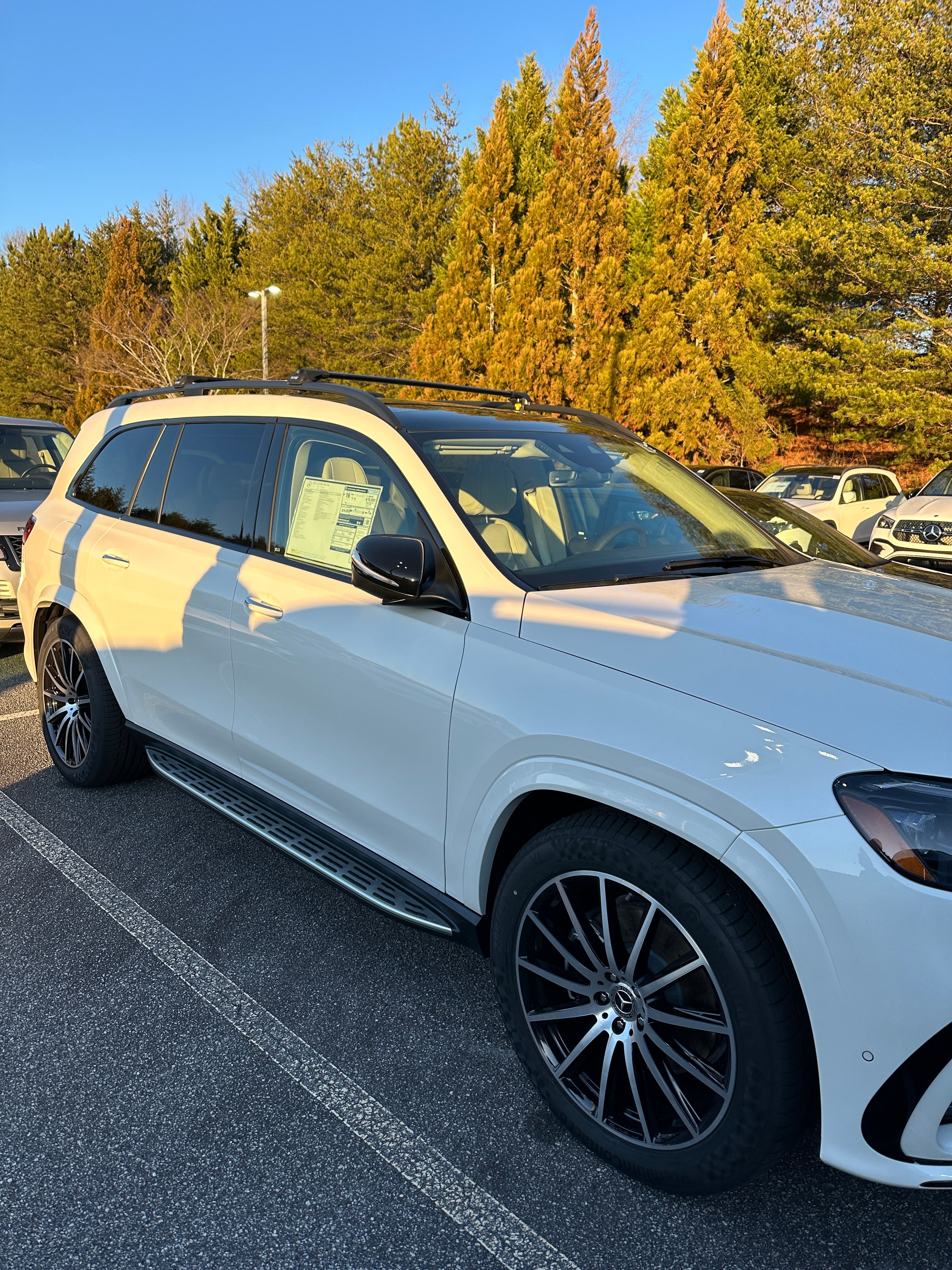 For Mercedes Benz GLS (X167) 2019-Up Roof Rack Cross Bars Raised Rail Alu Black