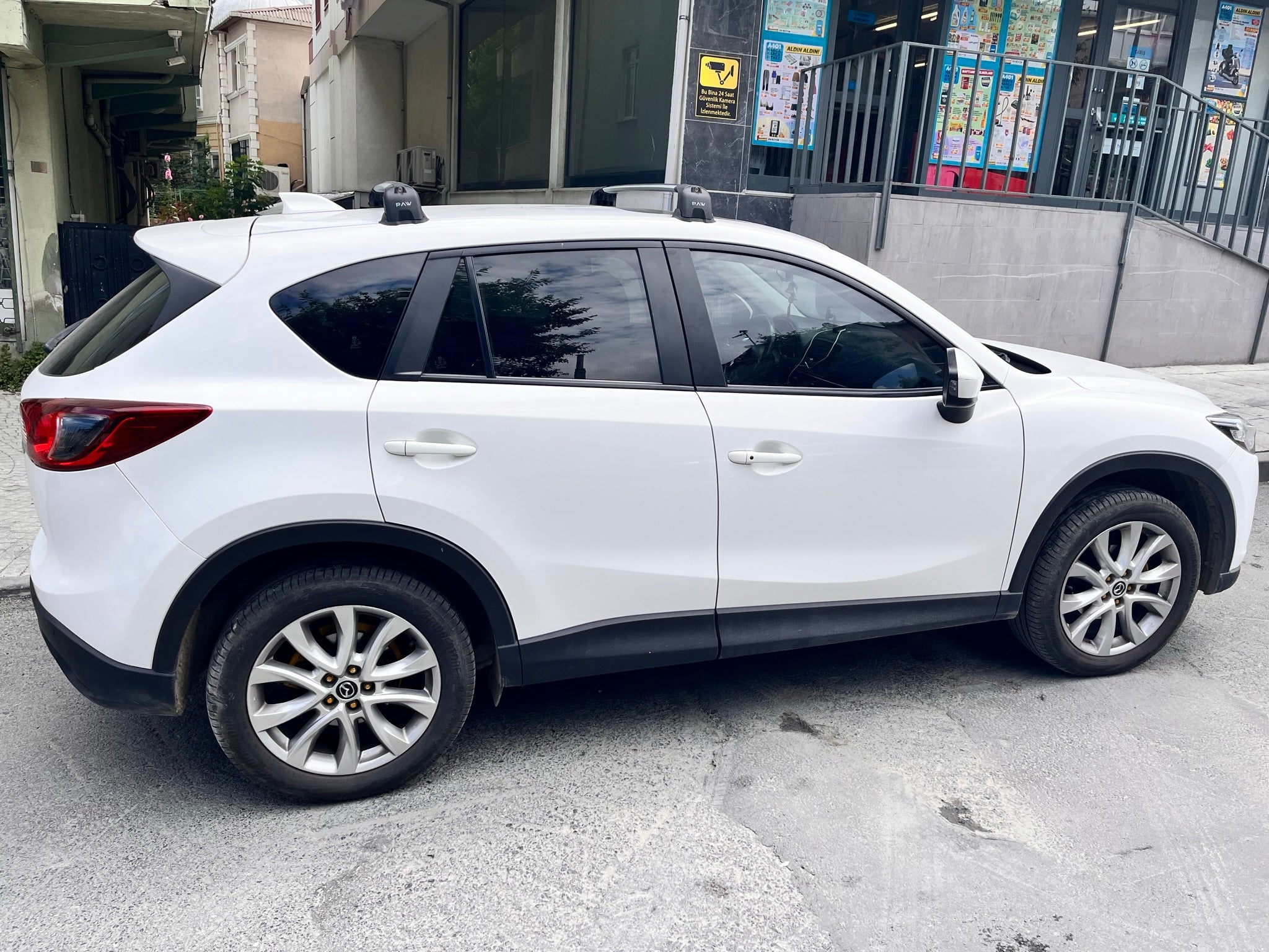 For Mazda CX 5 KF 2017-Up Roof Rack Cross Bars Fix Point Alu Silver