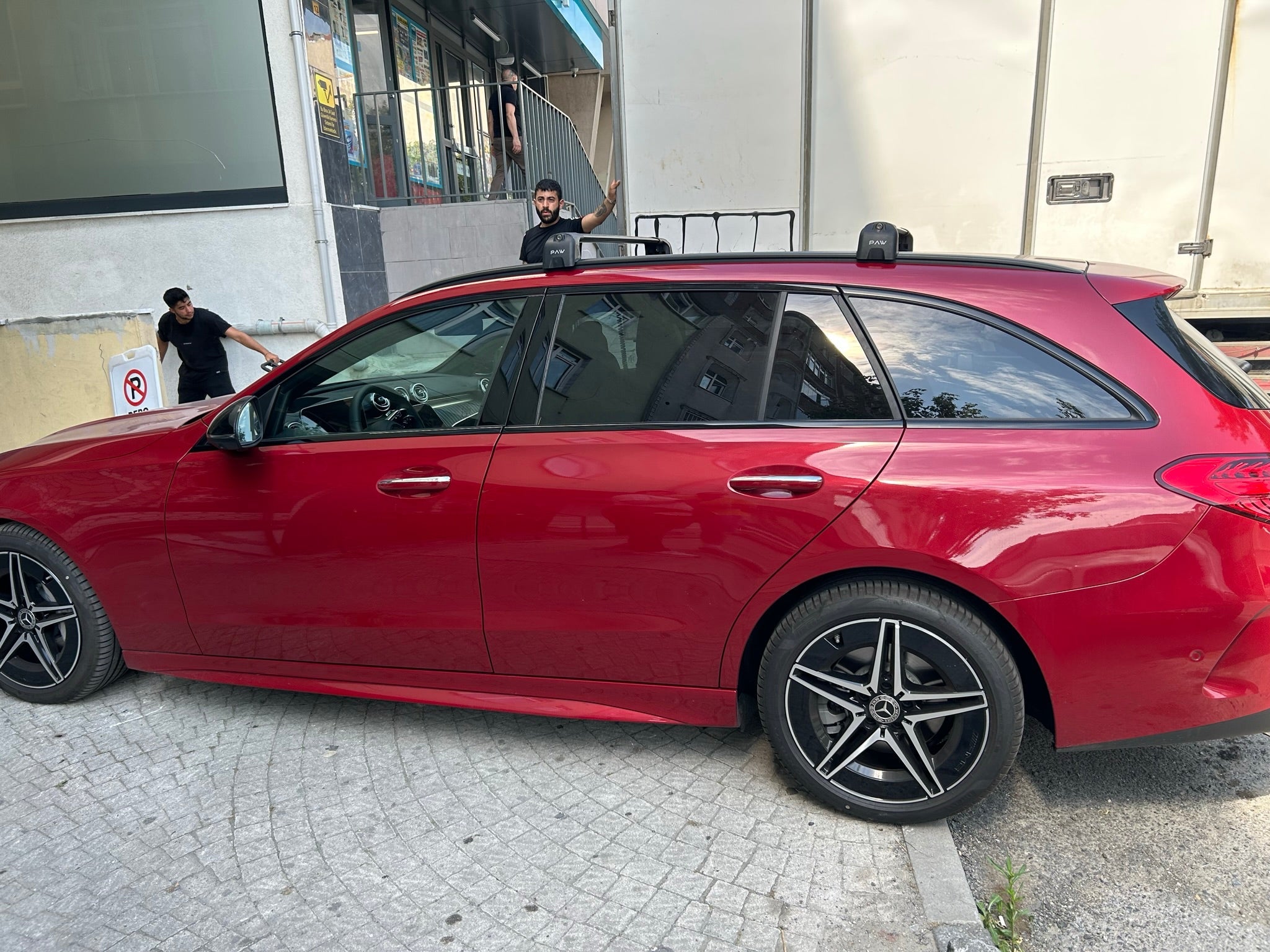 For Mercedes Benz C T-Modell S205/06 2014-Up Roof Rack Cross Bars Flush Rail Alu Silver