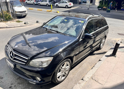 For Mercedes C Estate S203 Roof Rack Cross Bars Raised Rail Alu Black 2001-2014