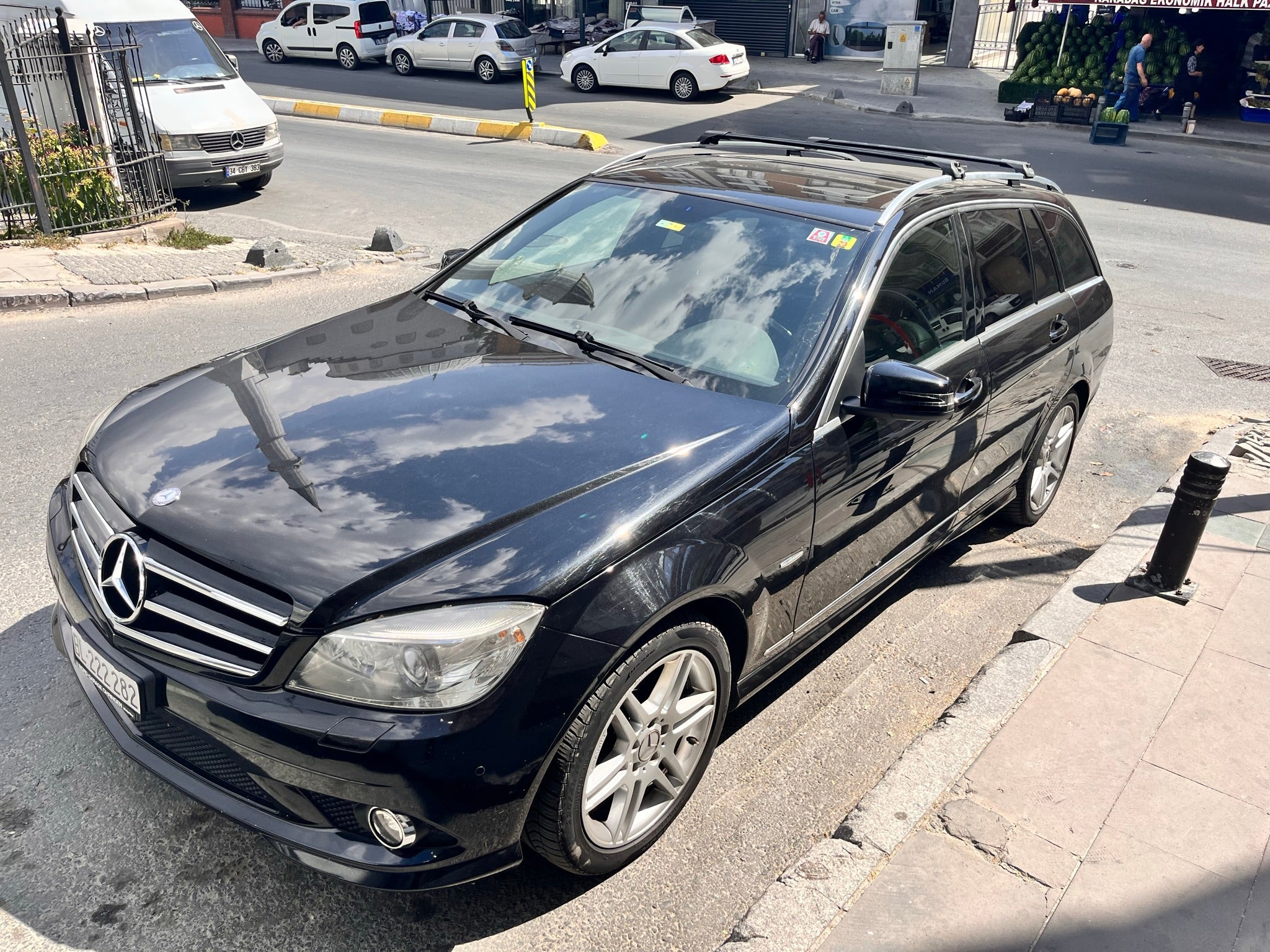 For Mercedes Benz C T-Modell S203/04/W203 2001-14 Roof Rack Cross Bars Raised Rail Alu Silver