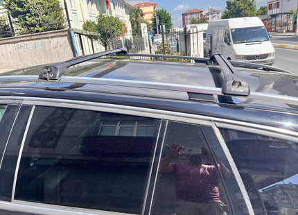 For Mercedes C Estate S203 Roof Rack Cross Bars Raised Rail Alu Silver 2001-2014