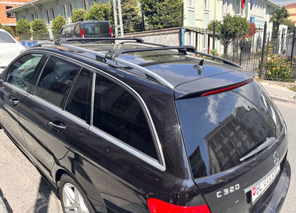 For Mercedes C Estate S203 Roof Rack Cross Bars Raised Rail Alu Black 2001-2014