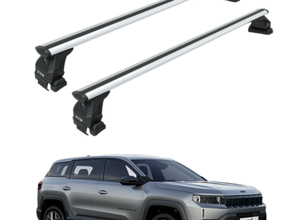 For Jeep Compass 2025-2026 Roof Rack System | Aluminum Cross Bars | Normal Roof | Silver