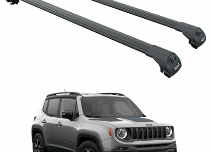 For Jeep Renegade (2015-2023) Roof Rack Cross Bars Raised Rail, Black