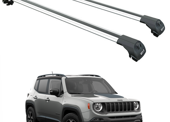 For Jeep Renegade (2015-2023) Roof Rack Cross Bars Raised Rail, Silver
