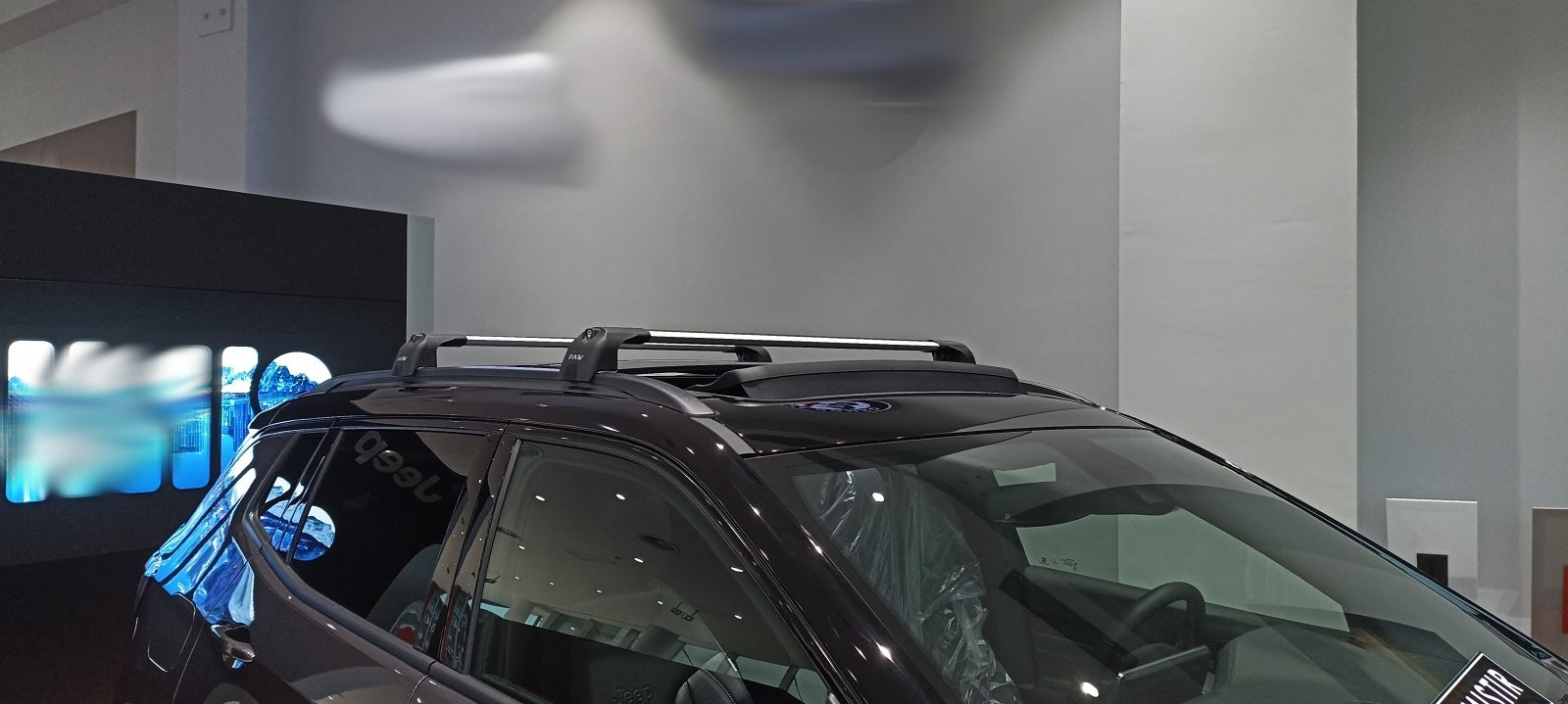 For Jeep Compass 2017-Up Roof Rack Cross Bars Flush Rail Alu Black