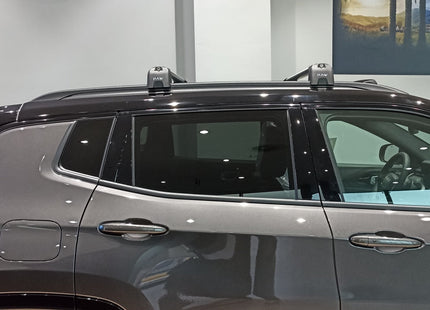 For Jeep Compass 2017-Up Roof Rack Cross Bars Flush Rail Alu Black