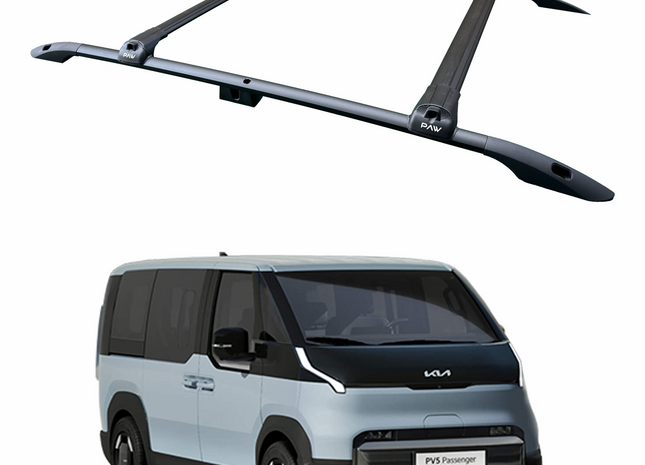 For Kia PV5 Cargo/Passenger Roof Side Rails and Roof Rack Cross Bars, Black