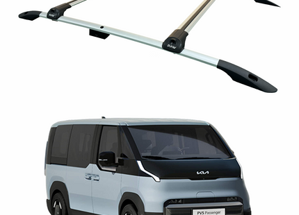 For Kia PV5 Cargo/Passenger Roof Side Rails and Roof Rack Cross Bars, Silver