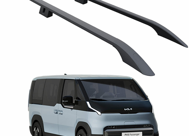 For Kia PV5 Cargo/Passenger Roof Side Rails – Plus Model, Aluminum Black