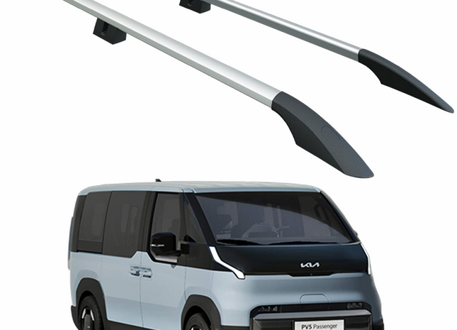 For Kia PV5 Cargo/Passenger Roof Side Rails – Plus Model, Aluminum Silver