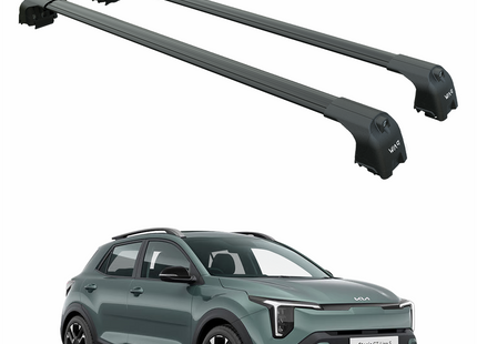 For Kia Stonic (2026-Up) Roof Rack Cross Bars Raised Rail, Black