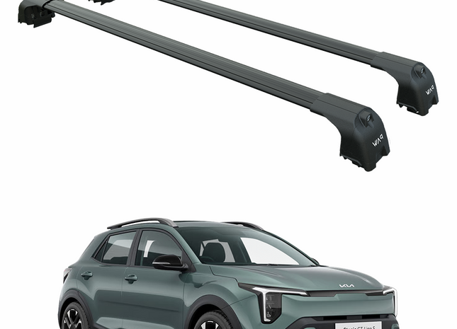 For Kia Stonic (2026-Up) Roof Rack Cross Bars Raised Rail, Black