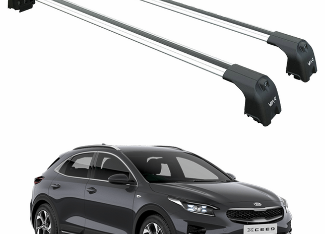 For Kia XCeed (2019-2025) Roof Rack Cross Bars Flush Rail, Silver