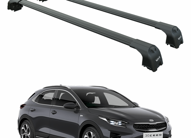 For Kia XCeed (2019-2025) Roof Rack Cross Bars Flush Rail, Black