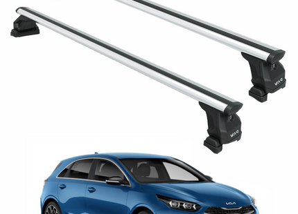 For Kia Ceed 2018-Up Roof Rack Cross Bars Fix Point Alu Silver
