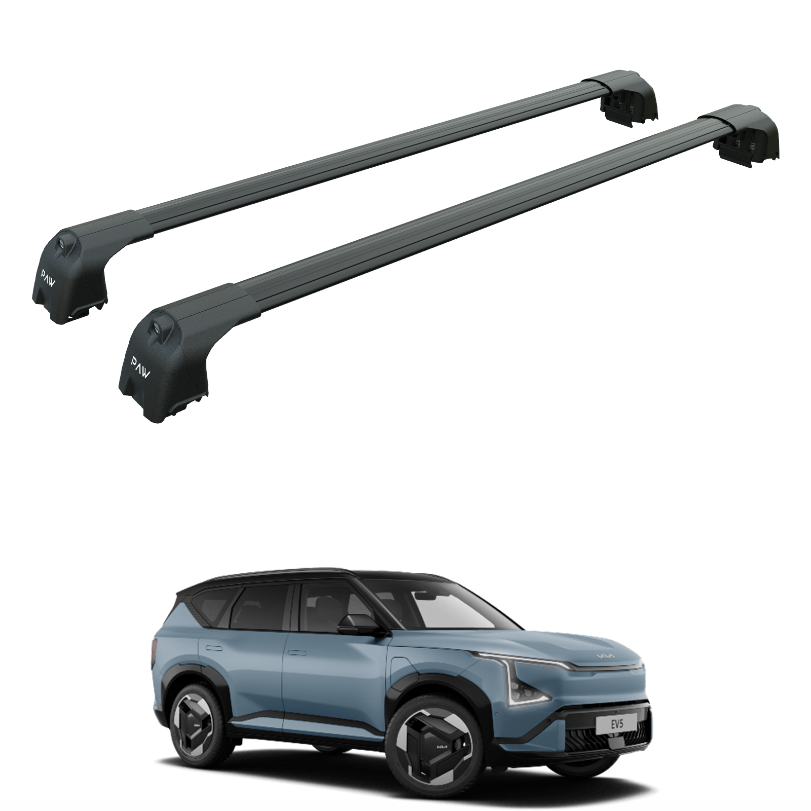 For Kia EV5 Roof Rack Cross Bars Flush Rail Alu Black