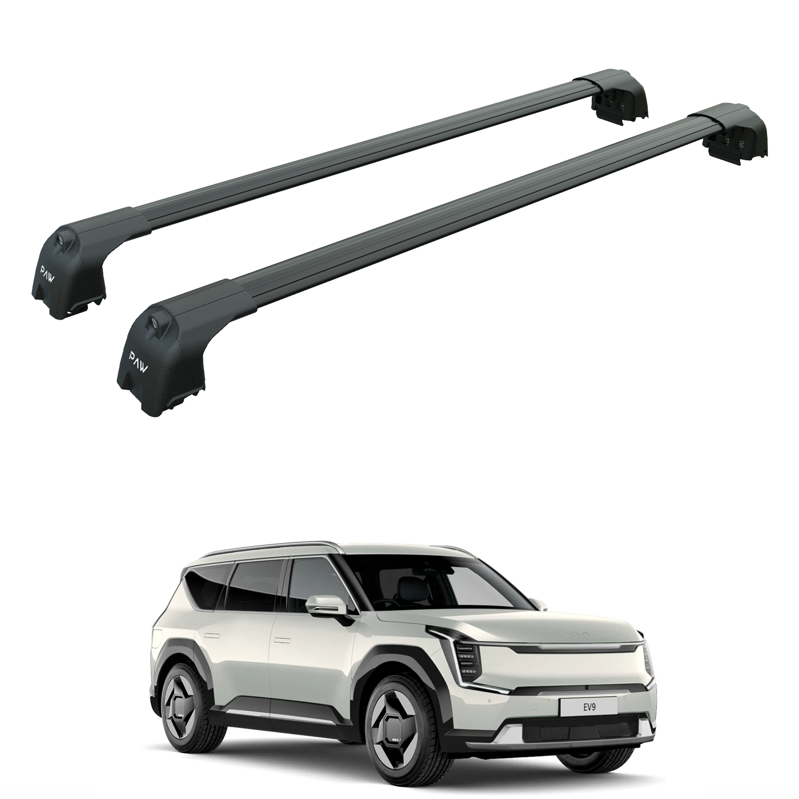 For Kia EV9 Roof Rack Cross Bars Flush Rail Black