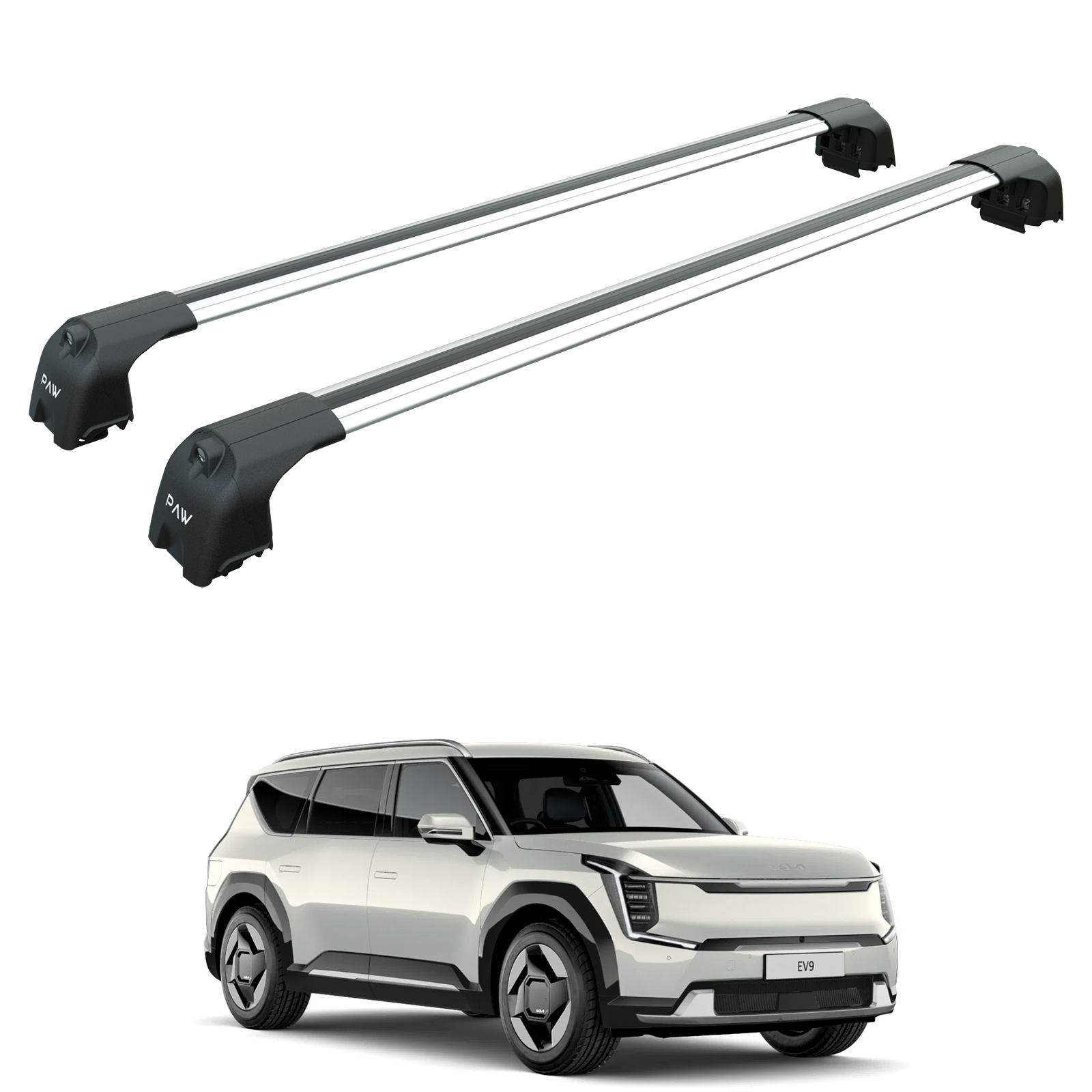 For Kia EV9 Roof Rack Cross Bars Flush Rail Silver