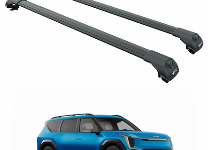 For Kia EV9 Roof Rack Cross Bars Raised Rail Black
