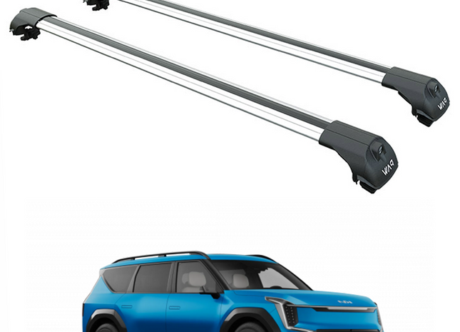 For Kia EV9 Roof Rack Cross Bars Raised Rail Silver