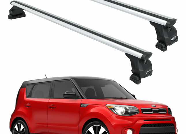 For Kia Soul 2013-2019 Roof Rack Cross Bars Fix Point Fix Pro Series Silver