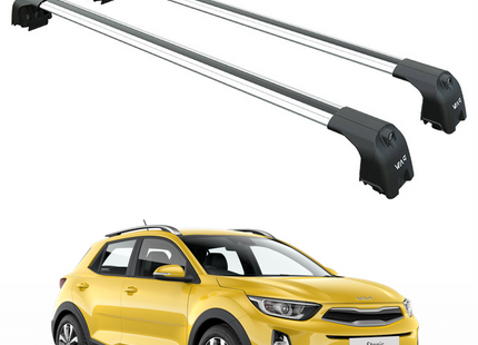 For Kia Stonic (2018-2025) Roof Rack Cross Bars Raised Rail, Silver