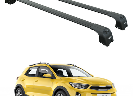 For Kia Stonic (2018-2025) Roof Rack Cross Bars Raised Rail, Black
