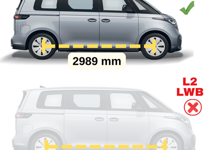 For Volkswagen ID. Buzz SWB L1 Roof Side Rails Ultimate Style Alu Black