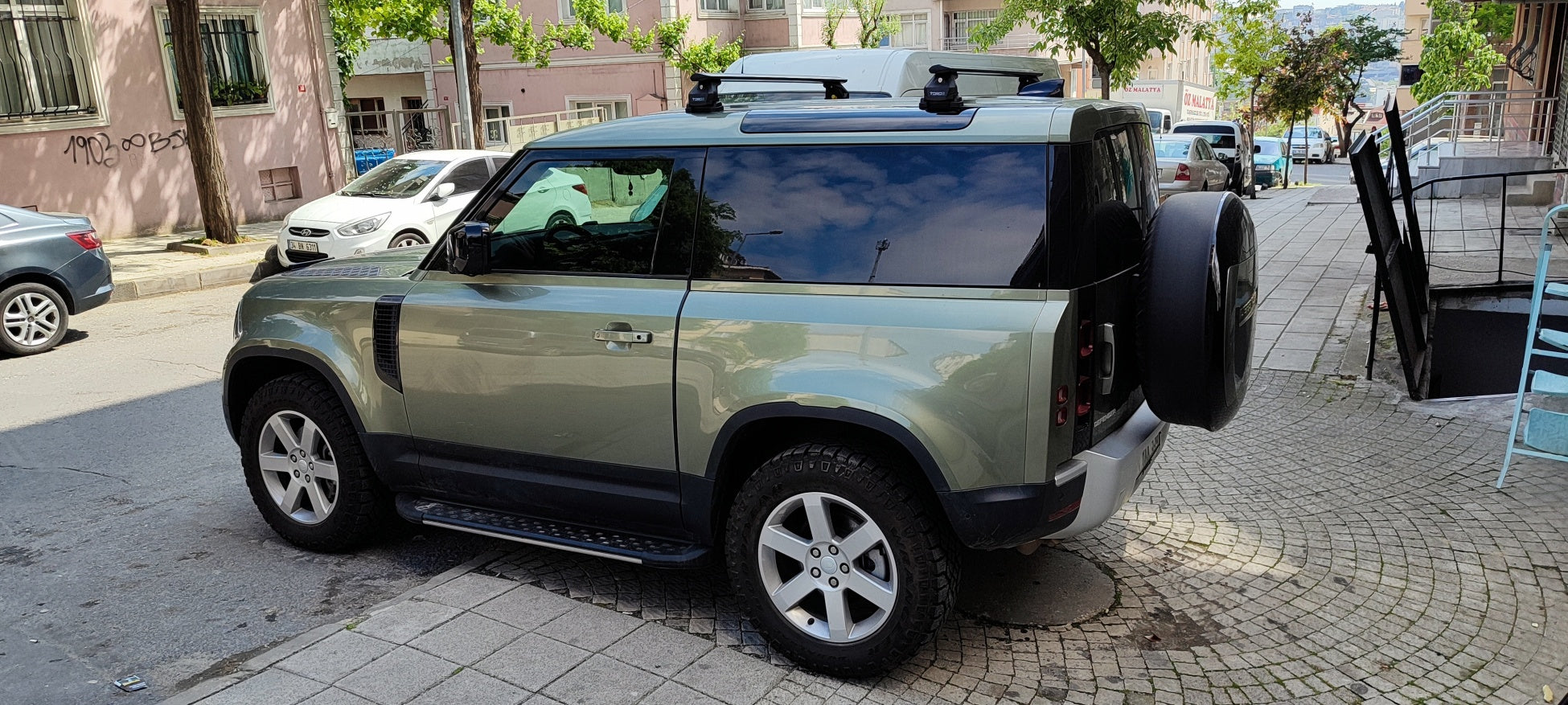 For Land Rover Defender Roof Rack Cross Bars Fix Point Alu Black 2020-Up